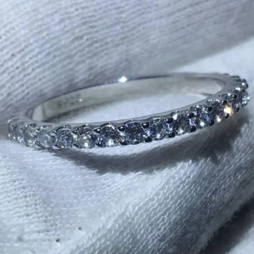 NEW 925 STERLING SILVER  FULL ETERNITY RING, CUTE RING, SHINY RING. - Picture 2 of 7